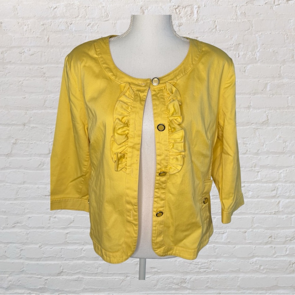 Kim Rogers Yellow Ruffled Blazer